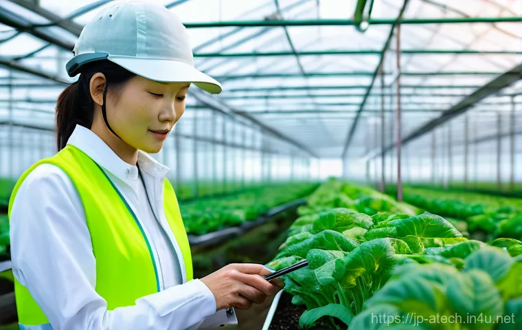 농업기술 현장에서의 안전 관리 - **Prompt 1: The Quiet Giant and Vigilant Farmer**
    "A wide-angle shot of a cutting-edge, autonomo...