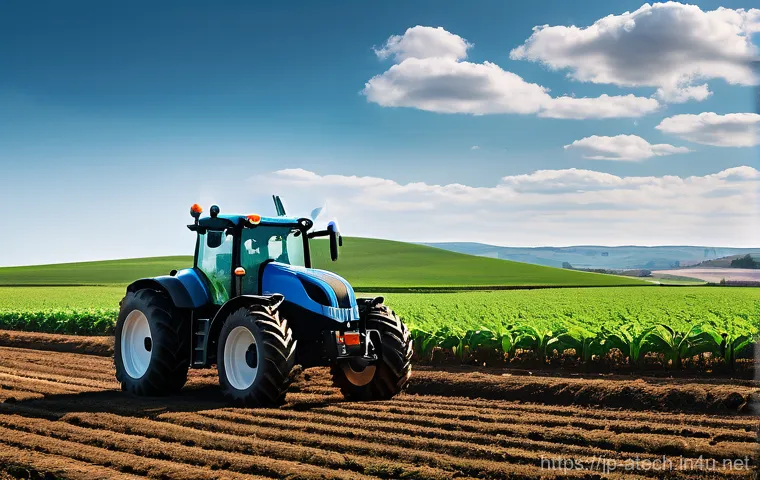 농업기술과 농업 정책의 상관관계 - Prompt 1: Futuristic Farm Landscape**